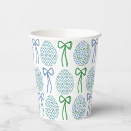 Preppy Blue and Green Oaster Bows and Eggs Pappbecher