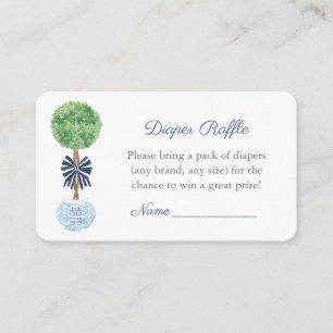 Preppy Blue and White Baby Dusche Windelwanne Begleitkarte