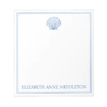 Preppy Blue and White Muschel Personalisiert