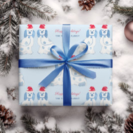 Preppy Blue and White Staffordshire Hunde Weihnach Geschenkpapier