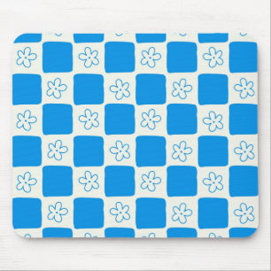 Preppy Blue Blume Prüfmuster Mousepad