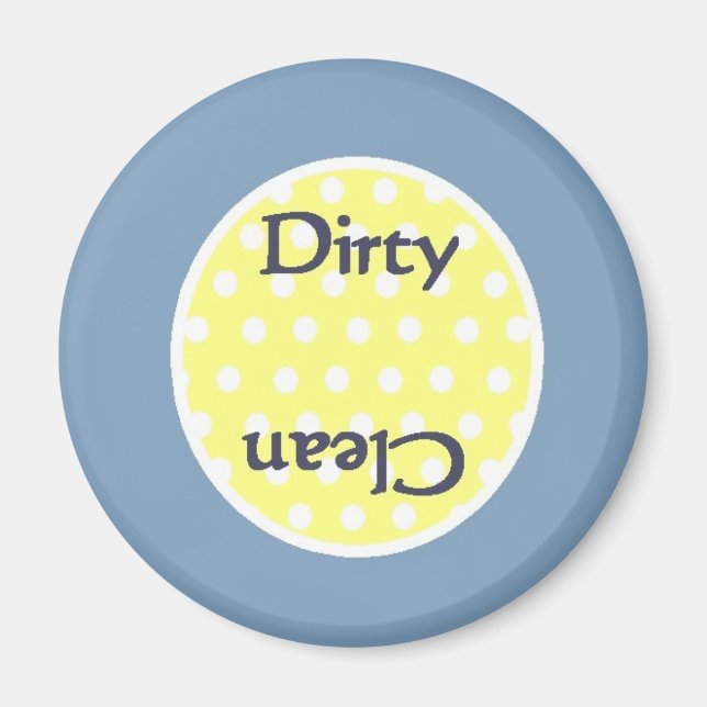 Preppy Blue Clean Dirty Disshwasher Magnet (Vorne)