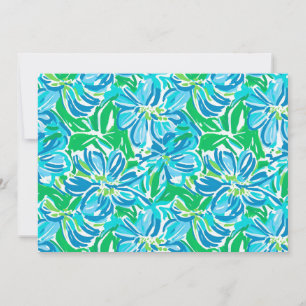 Preppy Blue Flowers Einladung