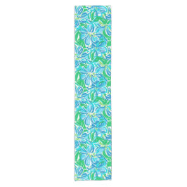 Preppy Blue Flowers Kurzer Tischläufer
