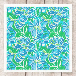Preppy Blue Flowers Serviette