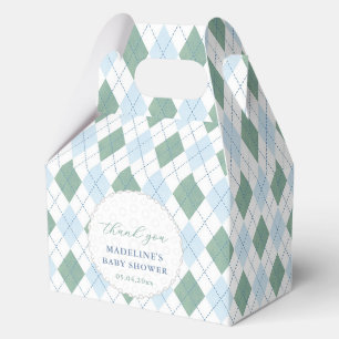 Preppy Blue Golf Diamantdruck Baby Boy Shower Geschenkschachtel
