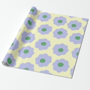 Preppy Blue Green Niedlich Hippie Blume Muster Geschenkpapier