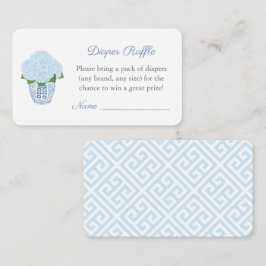 Preppy Blue Hydrangeas Diaper Raffle Baby Dusche Begleitkarte