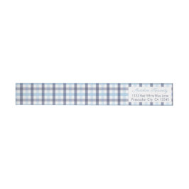 Preppy Blue Kariert Boy Baby Dusche Rücksendeadres