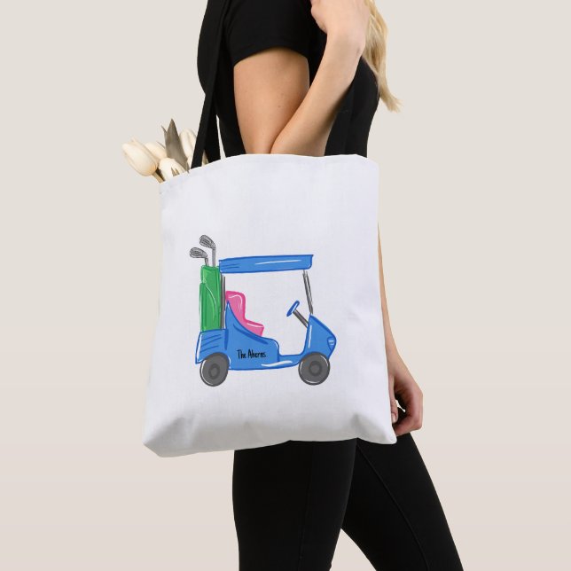 Preppy Blue Personalisiert Golf Cart Toag Tasche (Von Nahem)