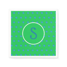 Preppy Blue Pickleball Green Initial