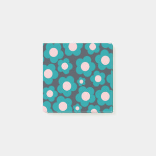 Preppy Blue Pink Hippie Blume Muster Post-it Not Klebezettel