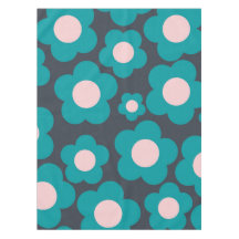 Preppy Blue Pink Hippie Blume Muster