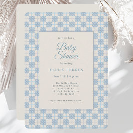 Preppy Blue Plaid Baby Shower Invitation Einladung
