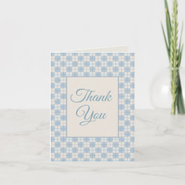Preppy Blue Plaid Baby Shower Thank You  Dankeskarte