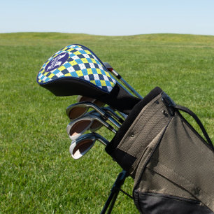 Preppy Blue Raspberry Lemon Raute Mit Monogramm Golf Headcover