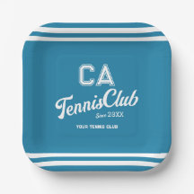 Preppy Blue Tennis Club Custom Wappen Party