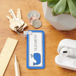 Preppy Blue Whale Personalisiert Schlüsselanhänger