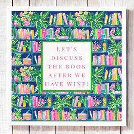 Preppy Book Club Funny Wine Marine Serviette