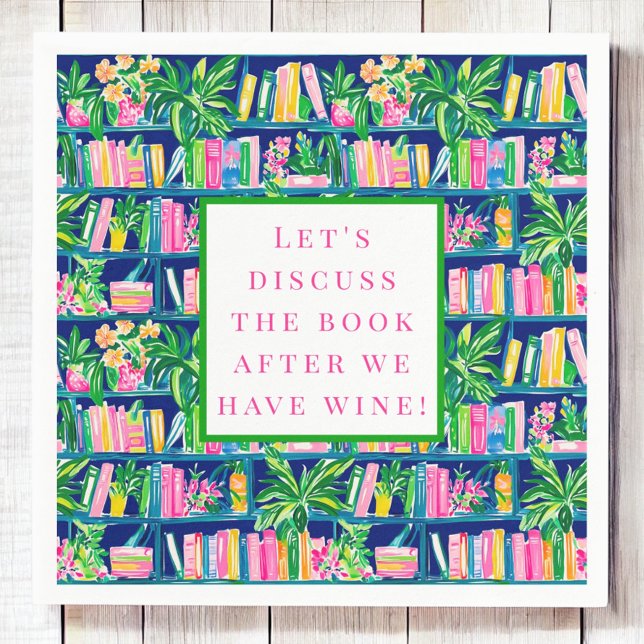 Preppy Book Club Funny Wine Marine Serviette (Von Creator hochgeladen)