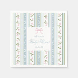 Preppy Bow Baby Dusche Napkins | Floral Serviette