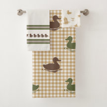 Preppy Boys Duck & Gingham Brown Army Green Khaki