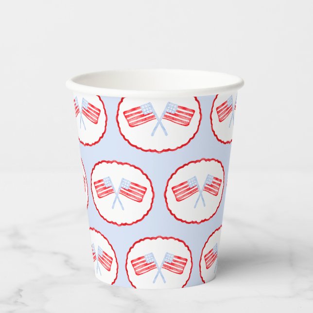 Preppy Boys Red White & Two Patriotic Birthday Pappbecher (Vorderseite)