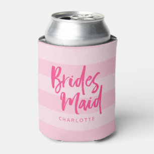 Preppy Bridesmaid Name Pink Stripes Dosenkühler
