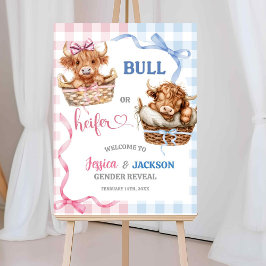 Preppy Bull oder Heifer Gender Reveve Willkommen Poster