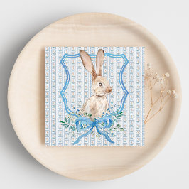 Preppy Bunny Blue Napkin Serviette
