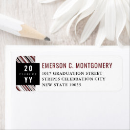 Preppy Burgundy Diagonal Pin Stripes Graduation