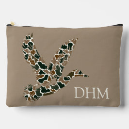 Preppy Camouflage Mallard Duck Monogram Zubehörtasche