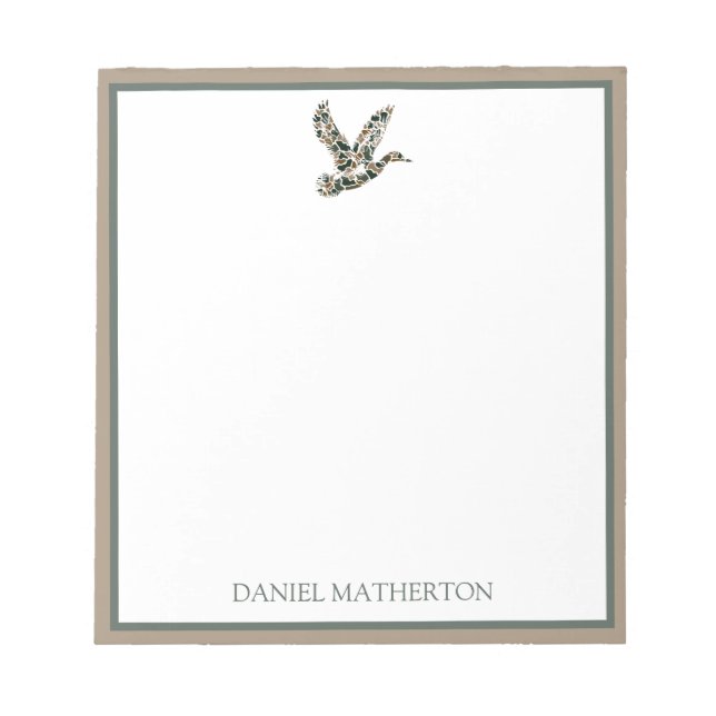 Preppy Camouflage Mallard Duck Notizblock (Vorderseite)