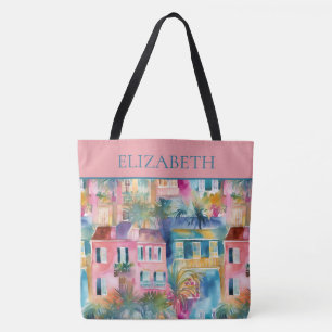 Preppy Charleston Houses Personalisiert Tasche