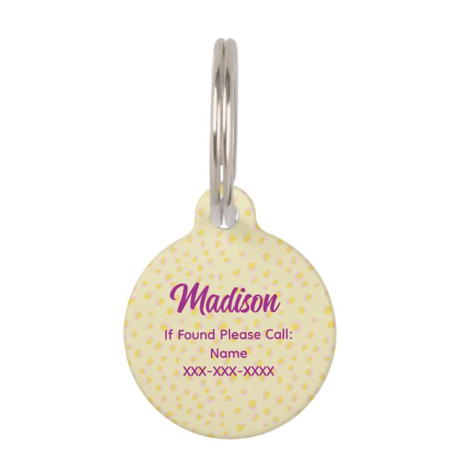 Preppy Cheetah Print Haustiermarke (Vorderseite)