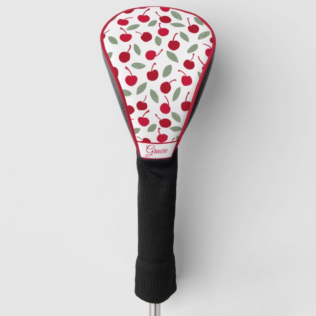 Preppy Cherry Fruit Pattern Golf Headcover (Vorderseite)