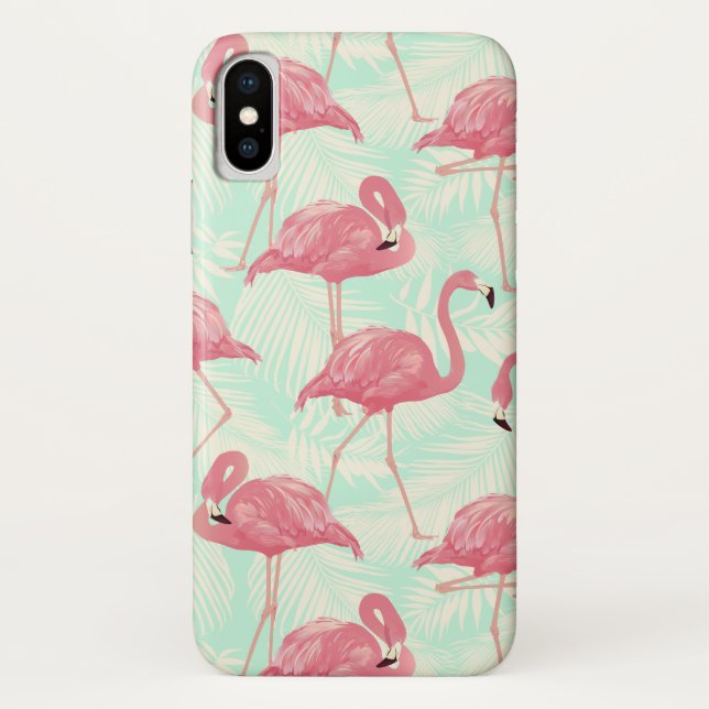 Preppy Chic Elegant rosa Flamingo Muster Case-Mate iPhone Hülle (Rückseite)