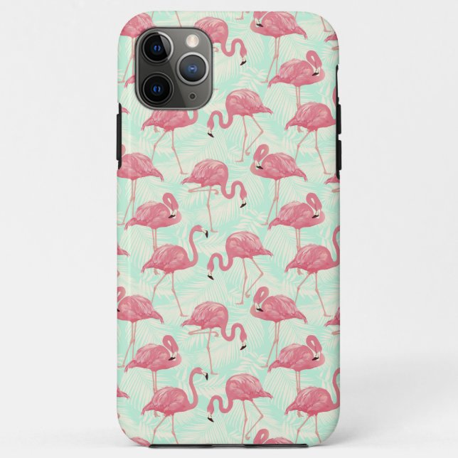 Preppy Chic Elegant rosa Flamingo Muster Case-Mate iPhone Hülle (Rückseite)