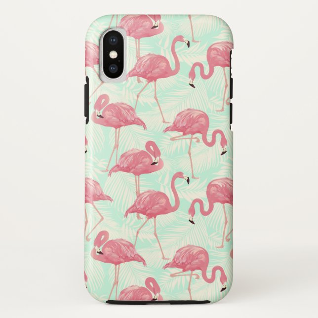 Preppy Chic Elegant rosa Flamingo Muster Case-Mate iPhone Hülle (Rückseite)