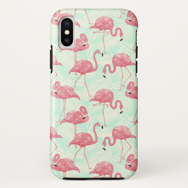 Preppy Chic Elegant rosa Flamingo Muster Case-Mate iPhone Hülle (Rückseite)