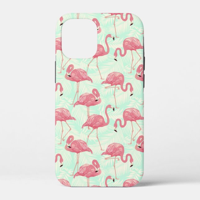 Preppy Chic Elegant rosa Flamingo Muster Case-Mate iPhone Hülle (Rückseite)