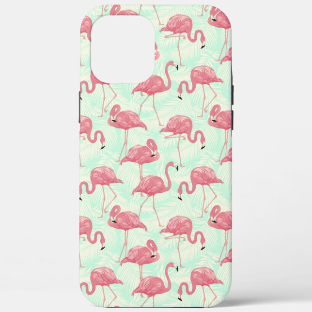 Preppy Chic Elegant rosa Flamingo Muster Case-Mate iPhone Hülle (Rückseite)