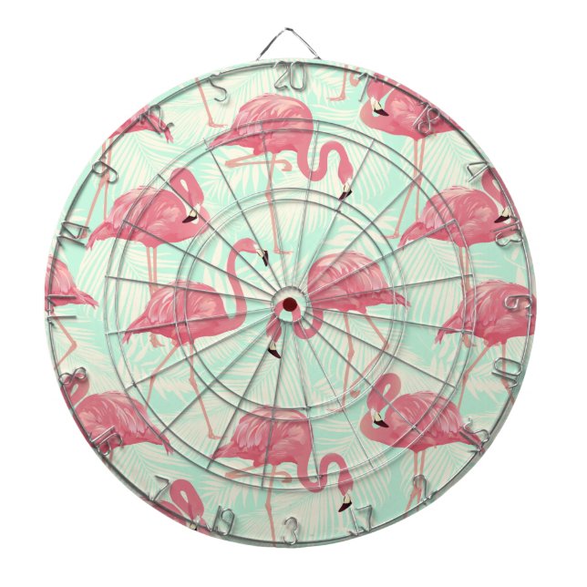 Preppy Chic Elegant rosa Flamingo Muster Dartscheibe (vorne)