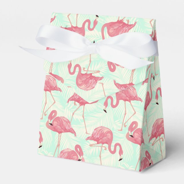Preppy Chic Elegant rosa Flamingo Muster Geschenkschachtel (Vorderseite)