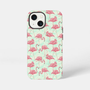 Preppy Chic Elegant rosa Flamingo Muster iPhone 13 Mini Hülle