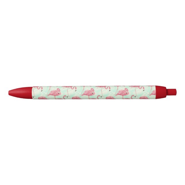 Preppy Chic Elegant rosa Flamingo Muster Kugelschreiber (Vorderseite)