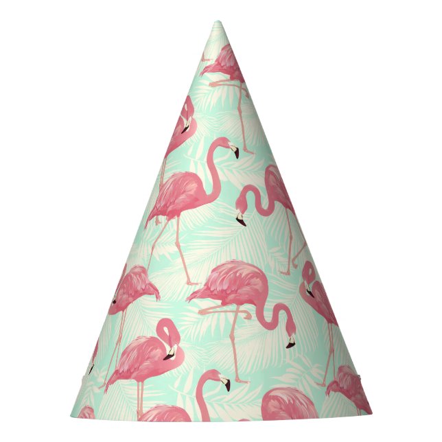 Preppy Chic Elegant rosa Flamingo Muster Partyhütchen (Vorderseite)