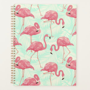 Preppy Chic Elegant rosa Flamingo Muster Planer