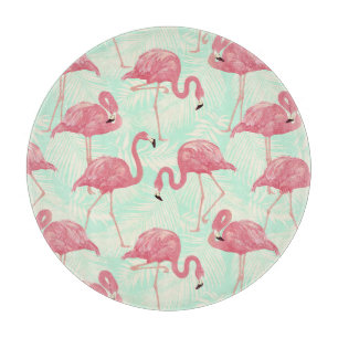 Preppy Chic Elegant rosa Flamingo Muster Schneidebrett