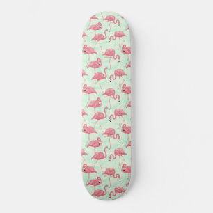 Preppy Chic Elegant rosa Flamingo Muster Skateboard
